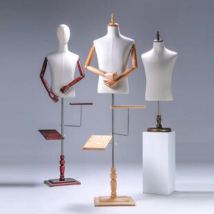 模特道具男半全身人台服装店西服展示模特 橱窗假模 半身模特衣架