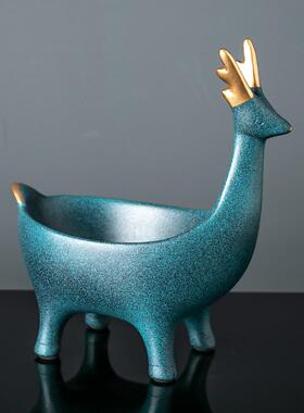 北欧玄关放钥匙的收纳摆件进门口鞋柜创意装饰品客厅家居酒柜招财