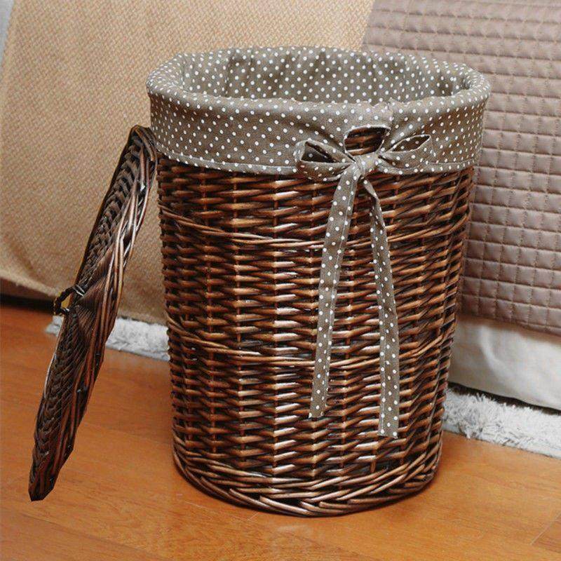 藤编收纳筐带盖脏衣篮脏衣篓放脏衣服的收纳筐家用衣物框洗衣篮子,收纳整理,脏衣篮,淘宝优惠券,粉丝福利购,淘宝优惠卷