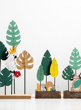 创意ins仿真绿植小摆件文艺清新儿童房间卧室办公桌面装饰品摆设