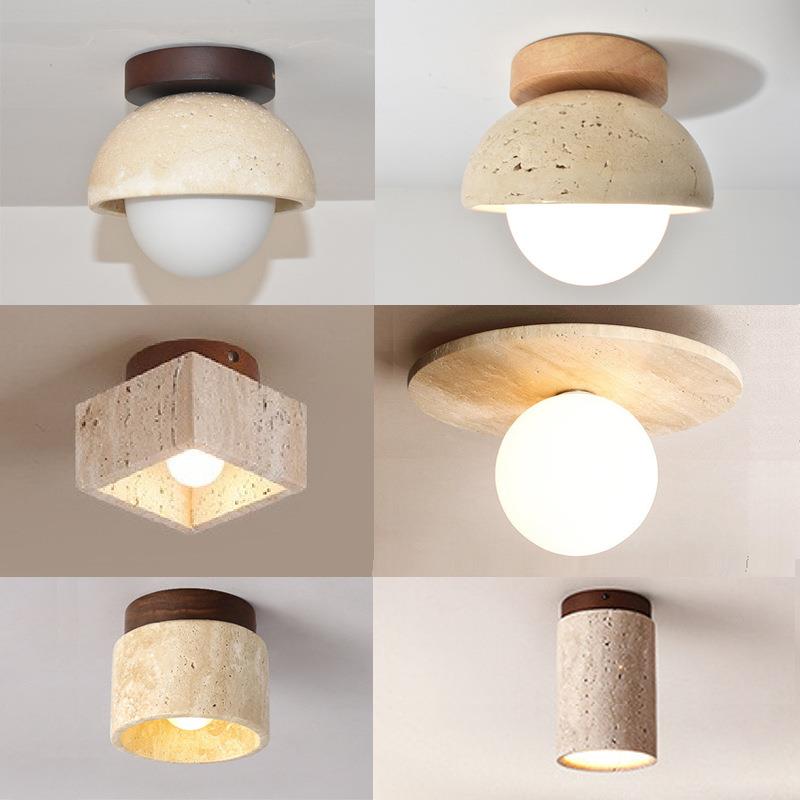 复古侘寂风民宿过道走廊小吸顶灯入户玄关阳台家用奶油风楼梯灯具