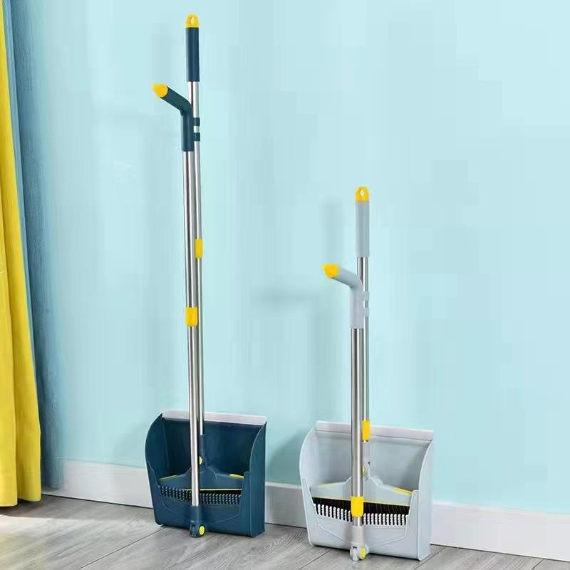扫把簸箕组合可折叠站立套装不锈钢伸缩杆扫把扫帚簸箕组合扫把套