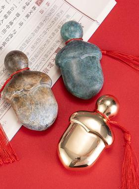 铜金岁月尚方宝剑黄铜摆件创意中式铜器宝剑工艺品迷你铜剑手把件