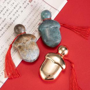 铜金岁月尚方宝剑黄铜摆件创意中式铜器宝剑工艺品迷你铜剑手把件