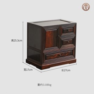 款 门客厅家用抽珠宝线条箱家居实木置物柜三收纳盒大红酸枝一中式