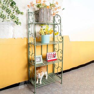 新款阳台花架落地式多层铁艺花架户外庭院书架装饰置物架落地阳台