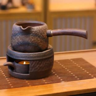 暖小瓷岩矿粗陶老岩泥暖泡茶炉套装温茶暖茶热茶烤茶茶道陶瓷煮茶