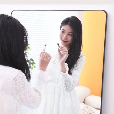全身镜落地家用女生卧室少女网红ins风大镜子挂墙壁挂试衣穿金小