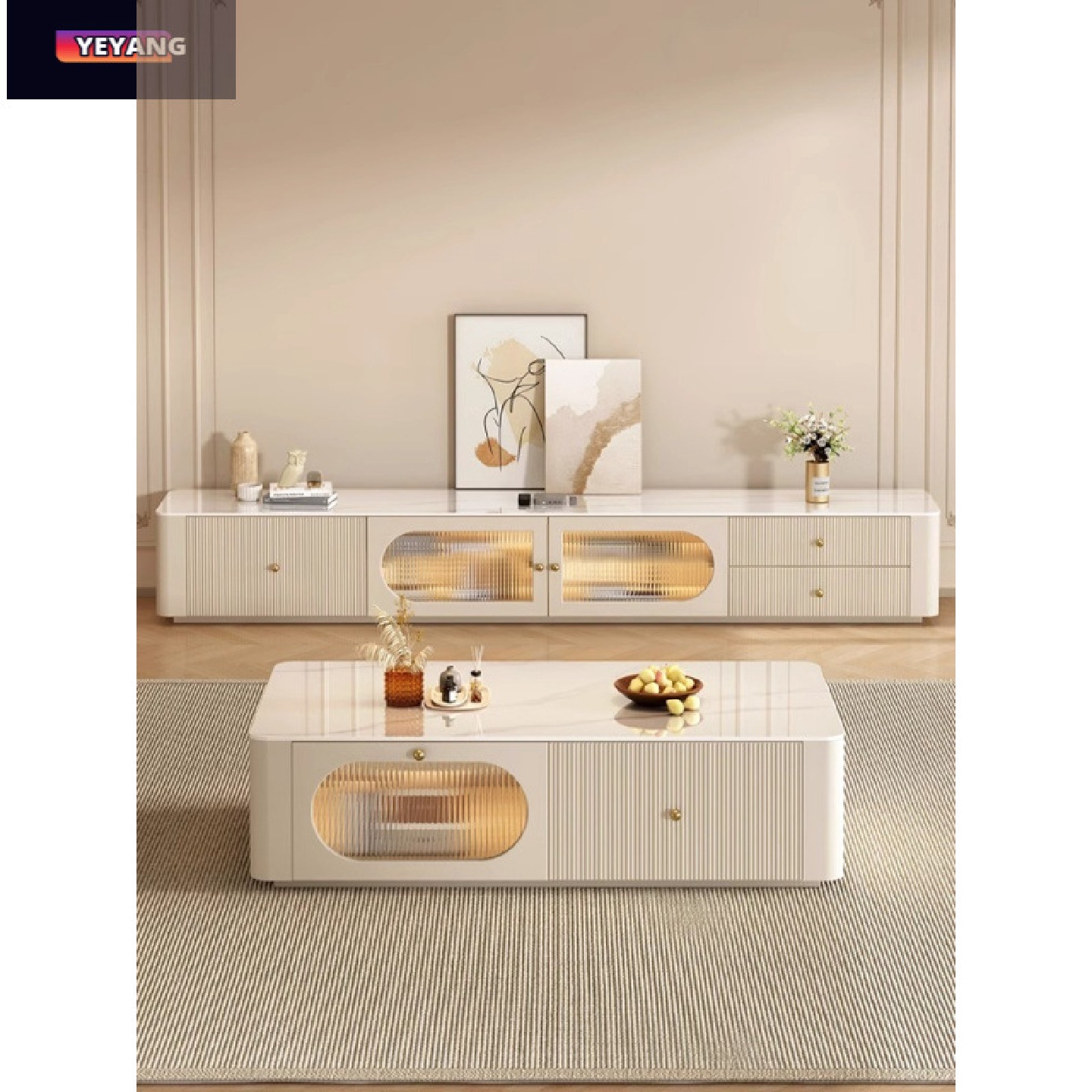 电视柜落地客厅家用2025新款小户型轻奢现代简约茶几电视机柜组合