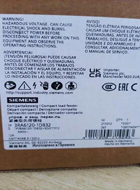 3RA6120-1DB32西门子起动器全新原装正品现货包邮