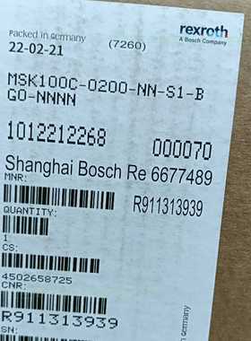 全新力士乐伺服马达MSK100B-0300-NN-M1-AG2-NNNN/R9113K45481议