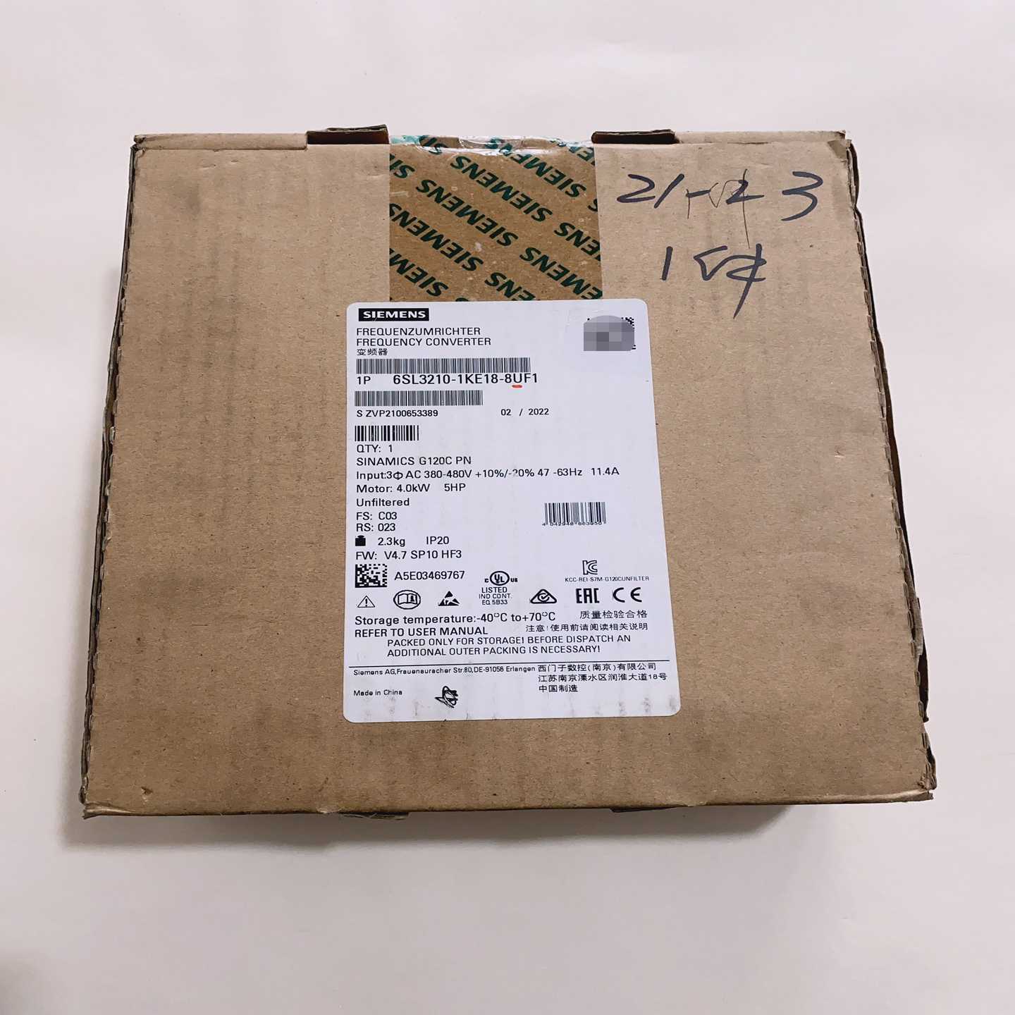 【议价】变频器,型号6SL3210-1KE18-8UF1,包全