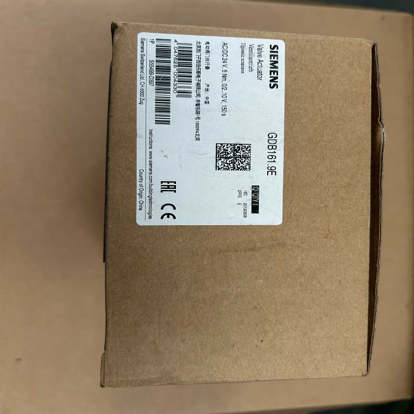 西门子电动阀门执行器,GDB161.9E,全新原装正品,有5--议价商品