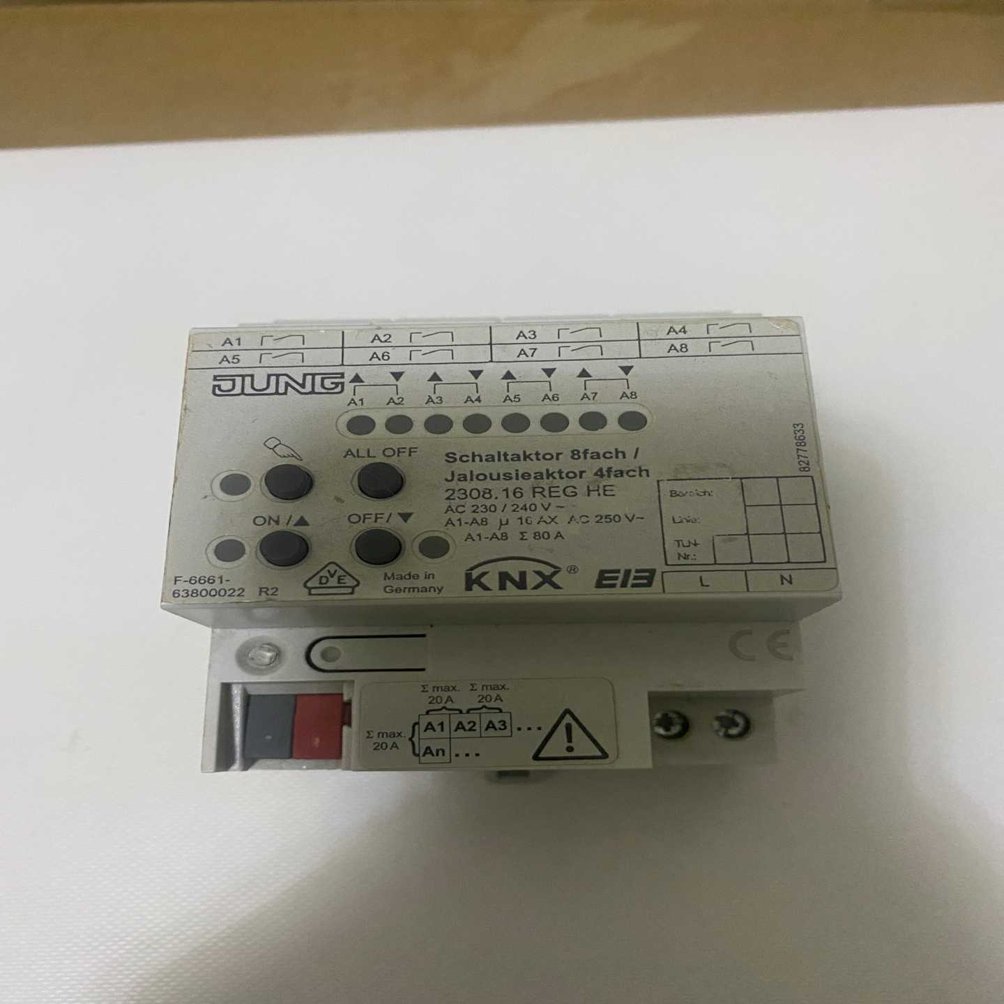 JUNG德国永诺8路16AKNX智能照明开关模块型号230(亚飞商行)