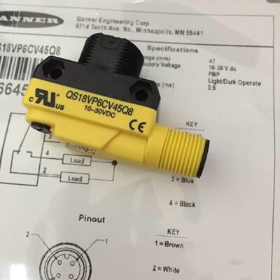 售前询价QS18VP6CV45Q8 现货 邦纳BANNER 光电感测器 QS18V
