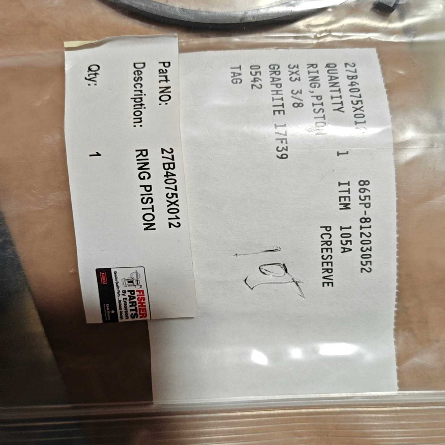 费希尔 密封环 27B4075X012~询价