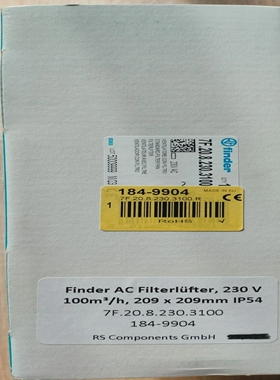 Finder7F.20.8.230.3100FilterFan230VAC100m3/hIP54for
