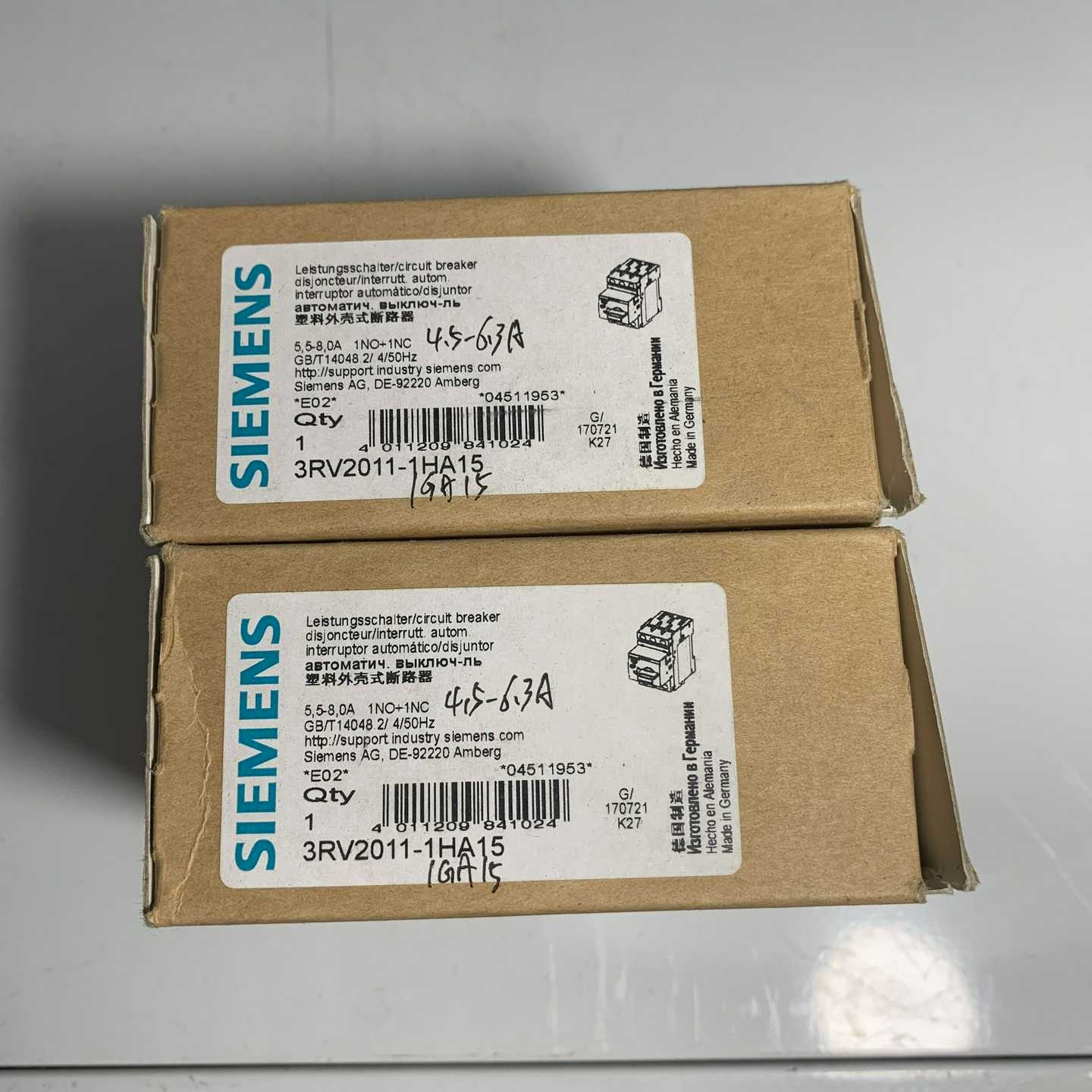 断路器3RV2011-1GA15 1个~询价