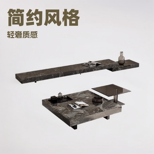 极简岩板电视柜轻奢现代客厅家用大小户型感简约方形大理石纹 意式