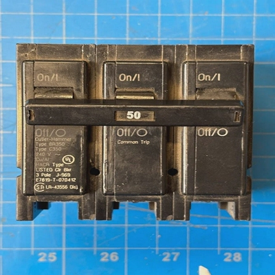 CutlerHammer3Pole240V50ACircuitBreakerBR350