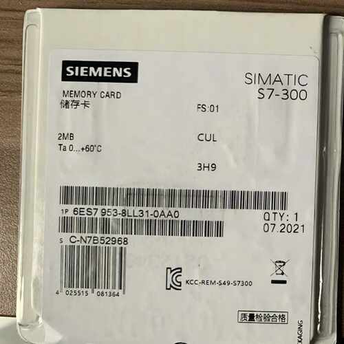 【议价】6ES7953-8LL31-0AA0储存卡2MB适用