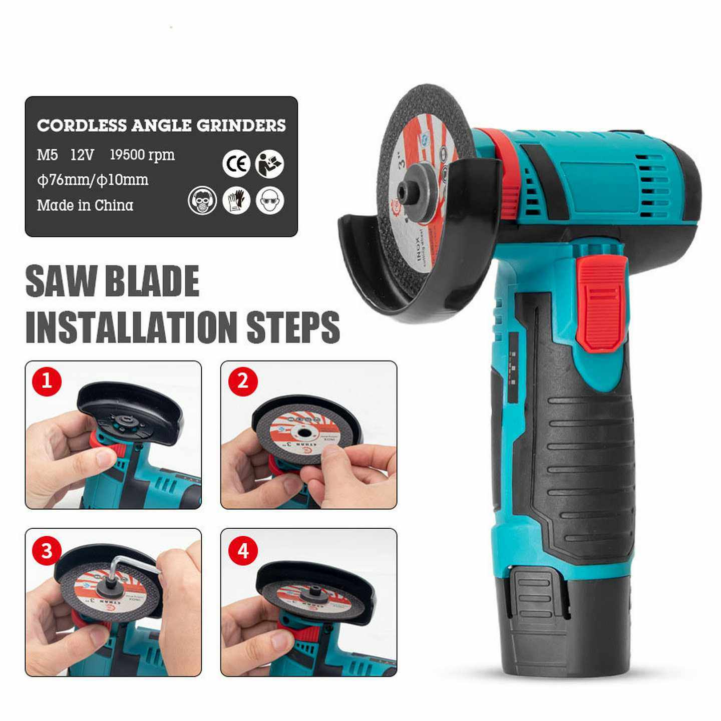 12V锂电有刷无刷小角磨机打磨切割磨光机多功能迷你抛光砂光静