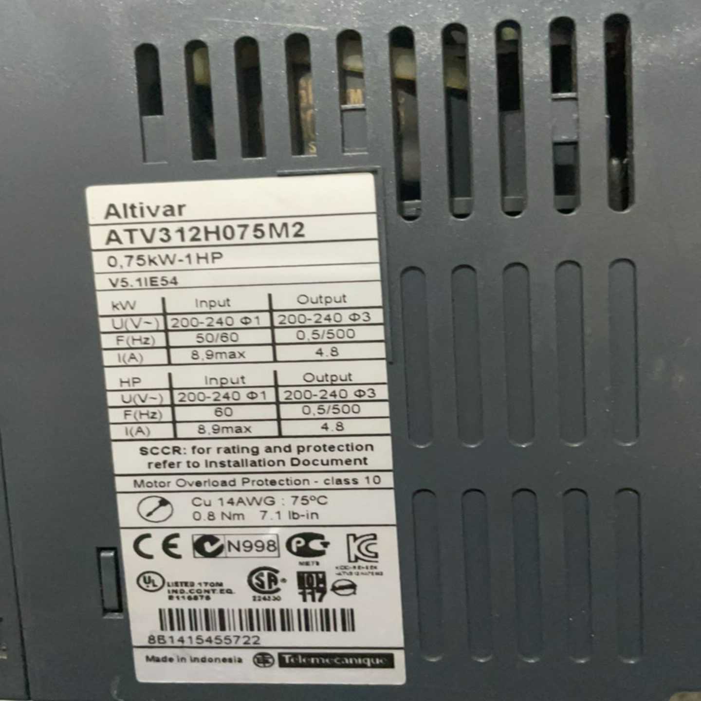 询价~施耐德变频器ATV312H075M2 ，0.75KW 220