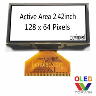 2.42寸白色oled液晶顯示白光ug2864asgpg14焊接2.42英寸液晶