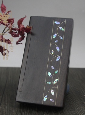 Ebony Abalone Shell Incense Burner CarryOn Box Complete Mate