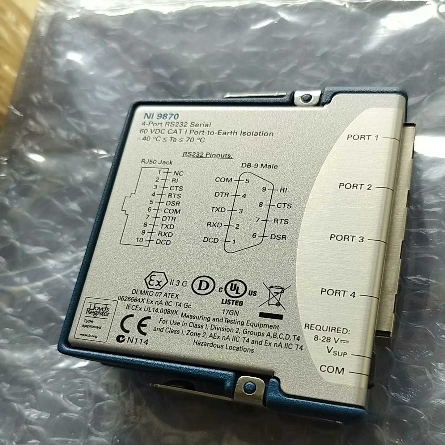 NI98704端口RS232模块，全新未使用，支持60