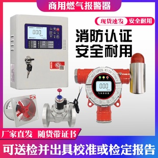 工业及商业用途可燃气体探测器天然气液化气电磁阀燃气报警器