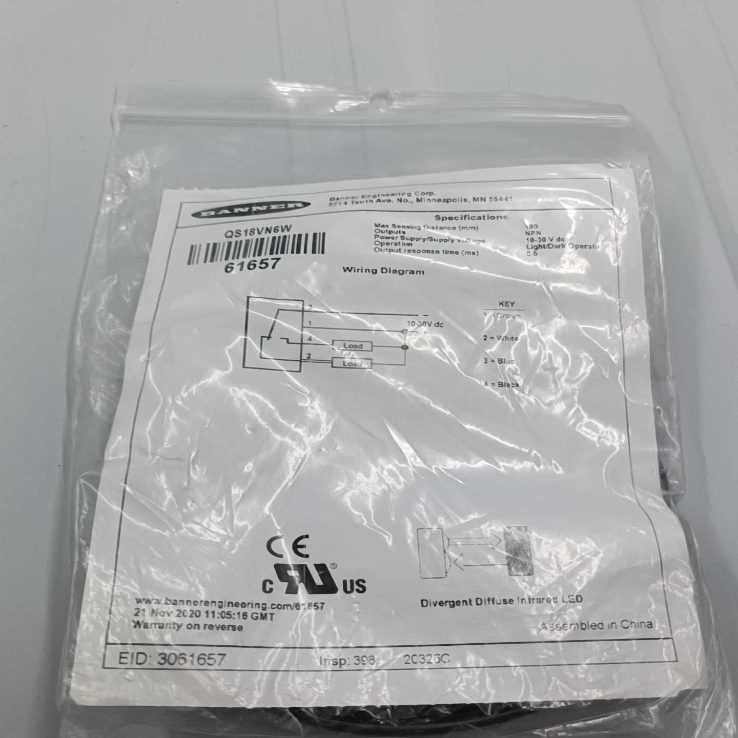 邦纳QS18VN6W光电传感器~询价