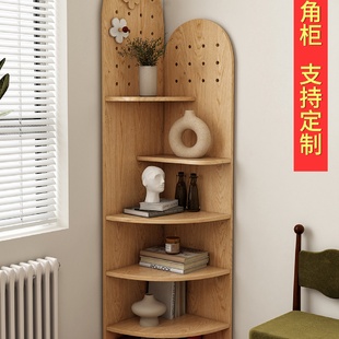 简约三角柜客厅靠墙转角柜墙角柜小户型家用角落柜实木转角置物架
