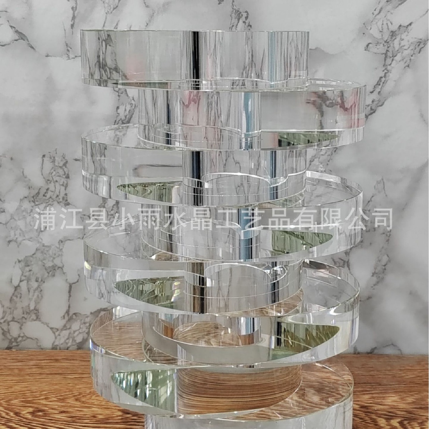 简约现代轻奢白色层叠水晶花器摆件售楼处样板房间茶几餐桌插花瓶