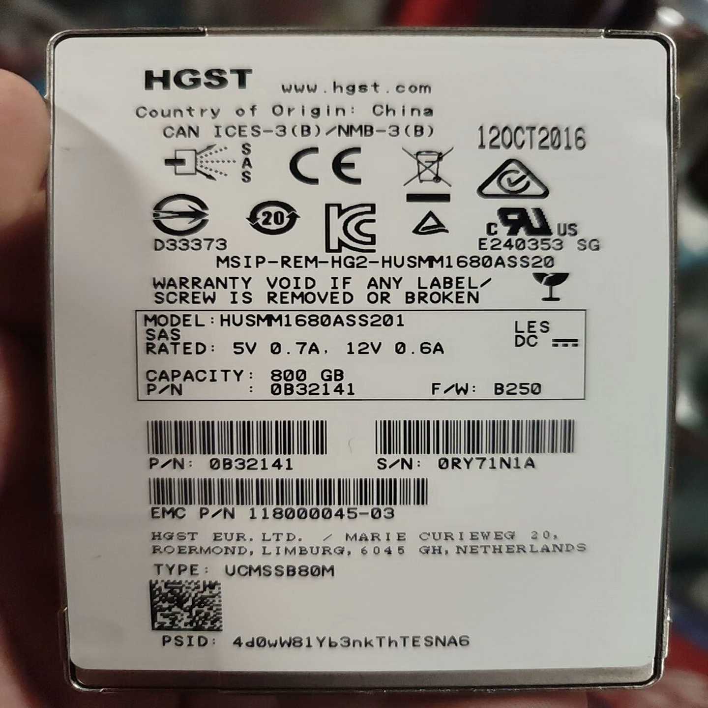 hgst800gSSD固态硬盘现货30个健康度9--议价商品