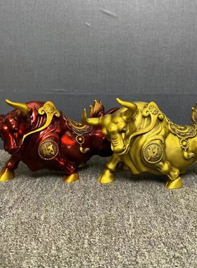 铜牛摆件纯铜牛气冲天财富低头牛中式牛转乾坤家居铜雕工艺品