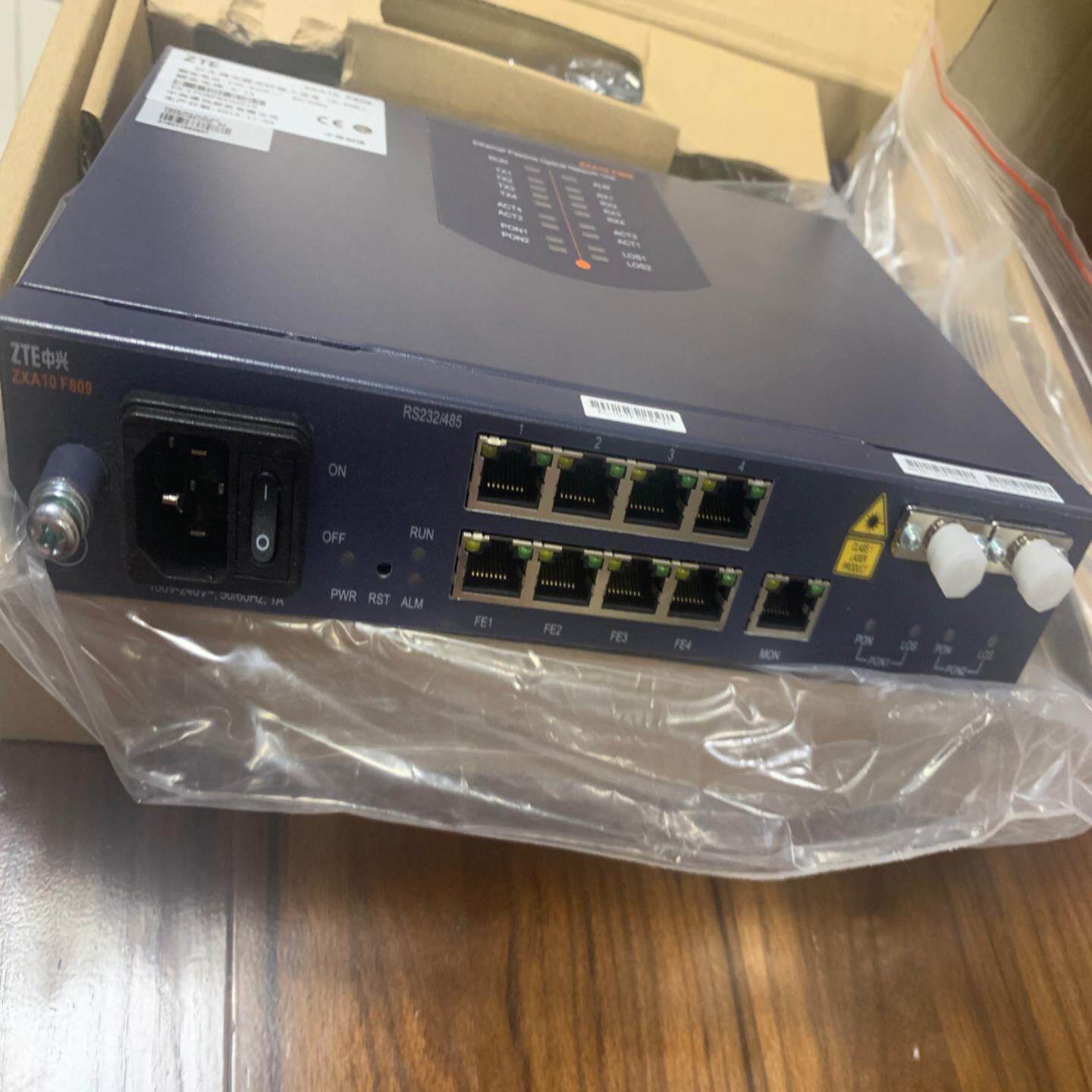 中兴F809 电力专用 ONU 交流 直流 双PON 口
