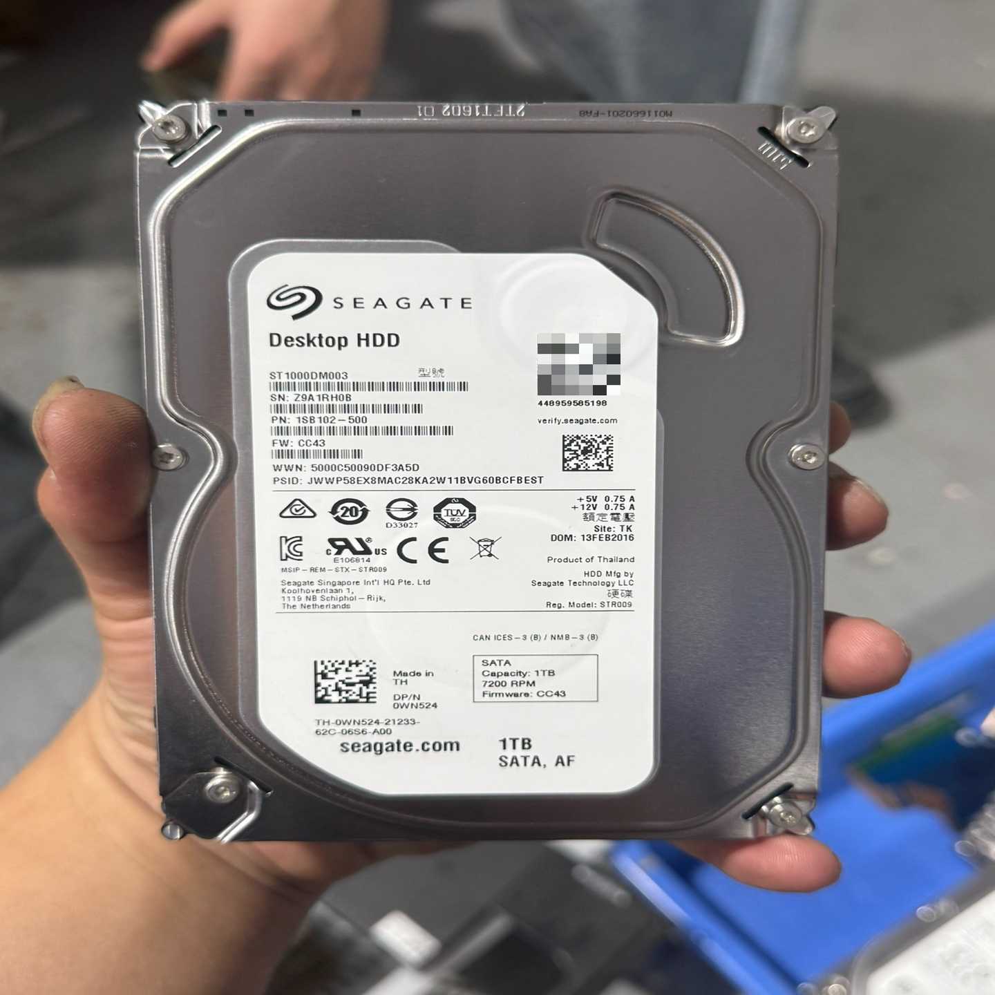 希捷1TB台式机硬盘ST1000DM003,7200转SAT--议价商品