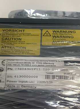 【议价】派克驱动器compax3C3S063V2F11I20