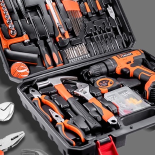 家用工具箱多功能电钻五金维修大全家庭电工全套组合车载 工具套装