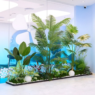 饰植物 批发大型仿真绿植造景室内客厅景观健身房楼梯间角落橱窗装