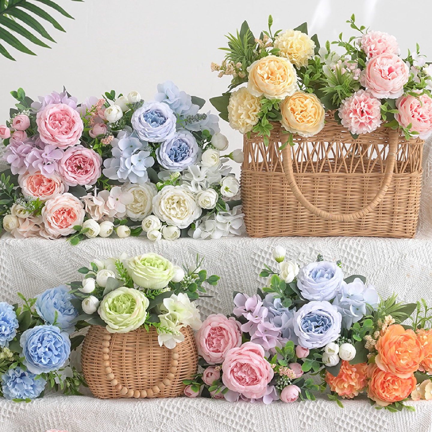 绣球牡丹假花仿真花束餐桌摆设绢花墙装饰手捧花材料拍摄道具
