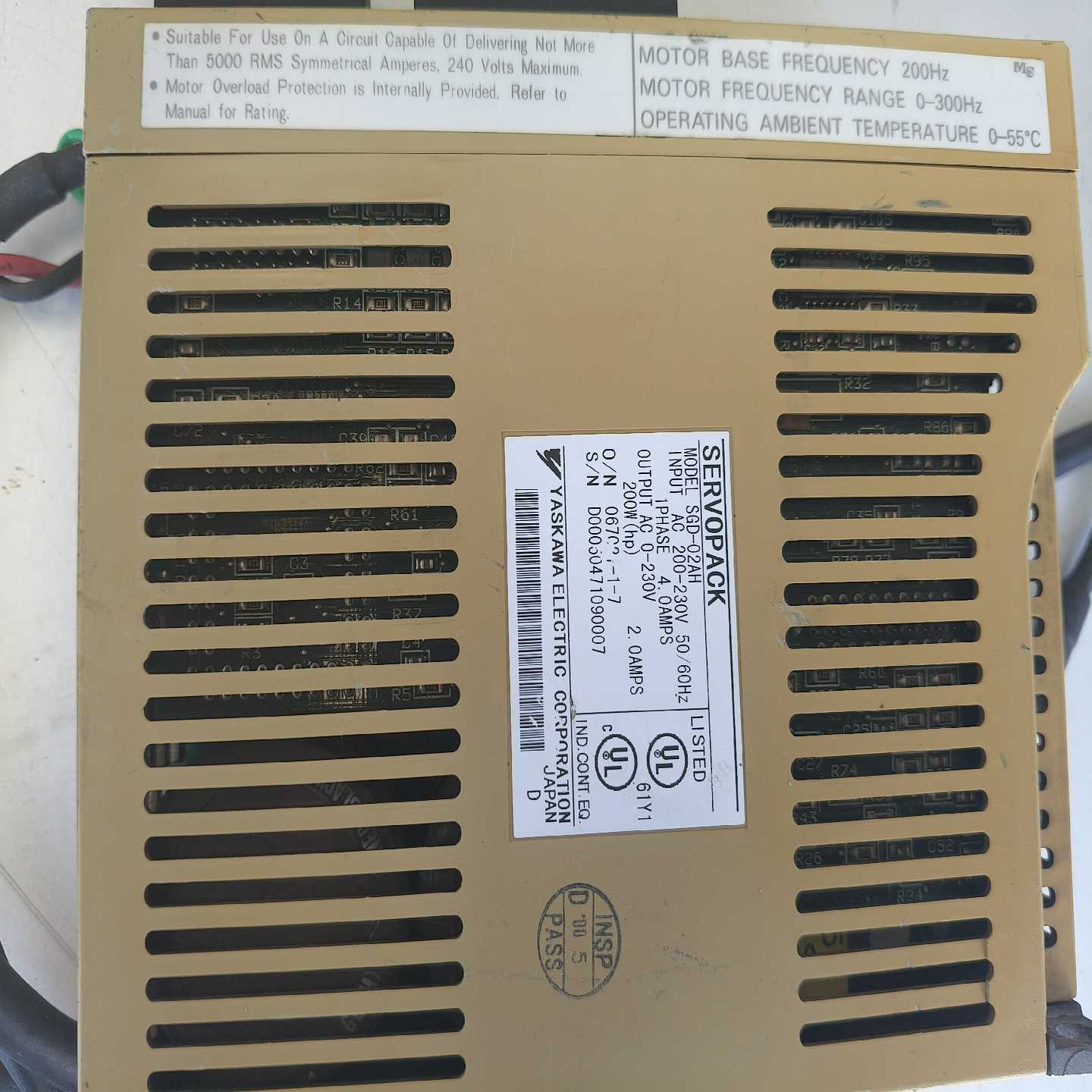 议价拆机安川伺服电机驱动器2F00W驱动器SGD-02AH维修/现货