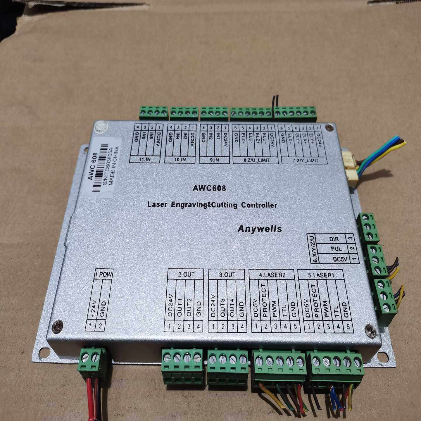 议价拆机:608彩屏高速雕刻切割控制卡支持四轴:现货:适用