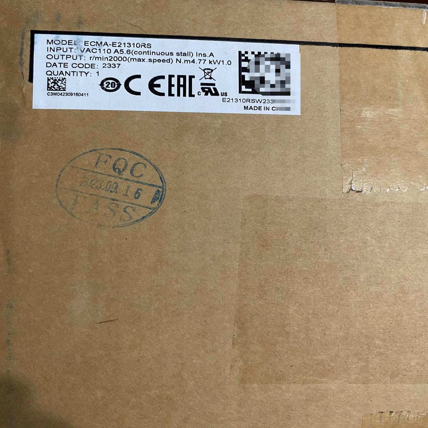 全新原装台达伺服电机，型号ECMA-E21310RS，数量多--议价商品