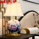 新中式 全铜陶瓷台灯高档大气客厅景德镇手绘牡丹调光卧室床头台灯