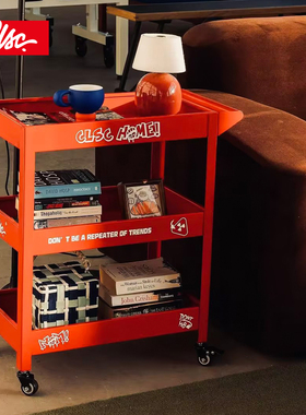 CLSC移动边几小推车家用带轮小推车收纳架中古风家具软装茶水推车