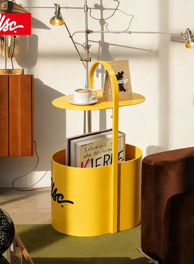 CLSC边几收纳架客厅家用小茶几沙发边柜角几多巴胺潮牌铁艺收纳架