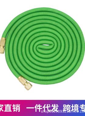 绿色铜快接厂家新款伸缩洗车水管无缝织带浇花水管天然乳胶