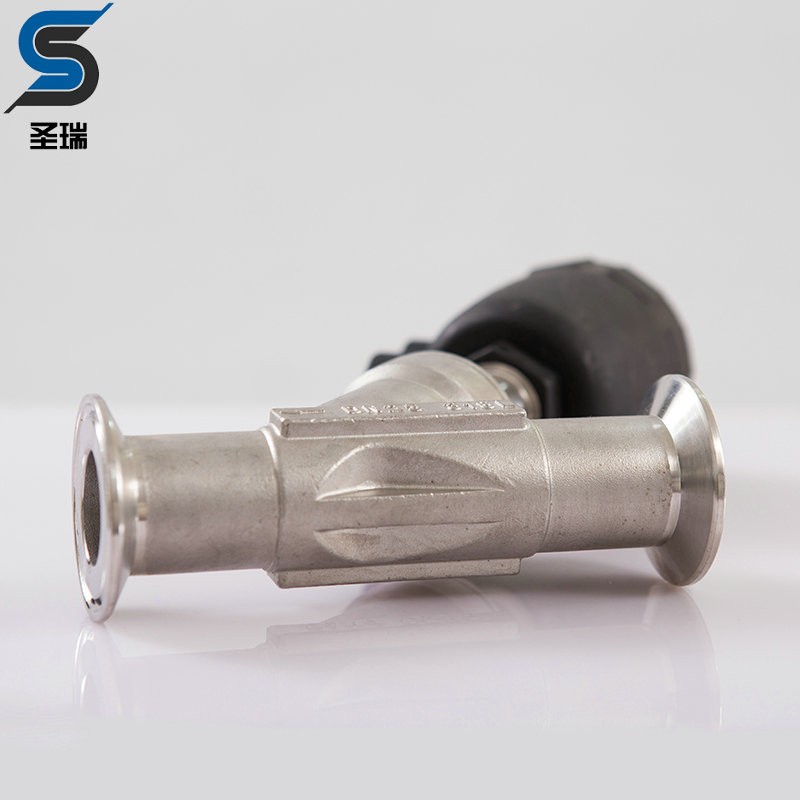 304不锈钢快装气动角座阀卫生级快装卡箍式蒸汽耐高温Y型卡盘阀门
